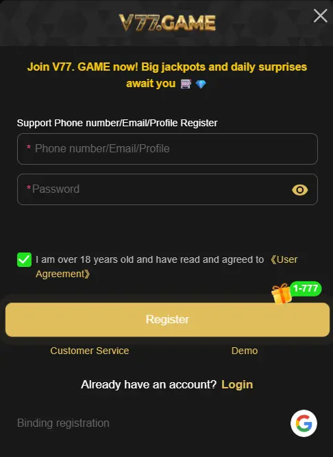 v77-game-register