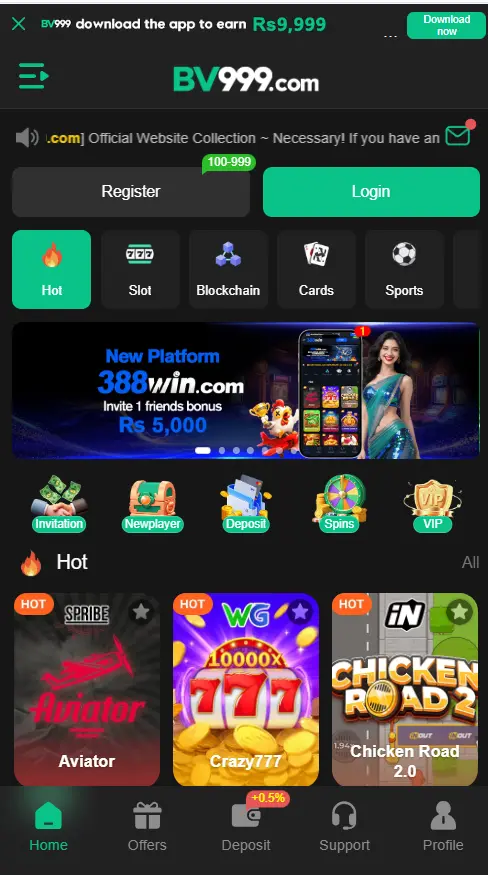 BV999 Game interface